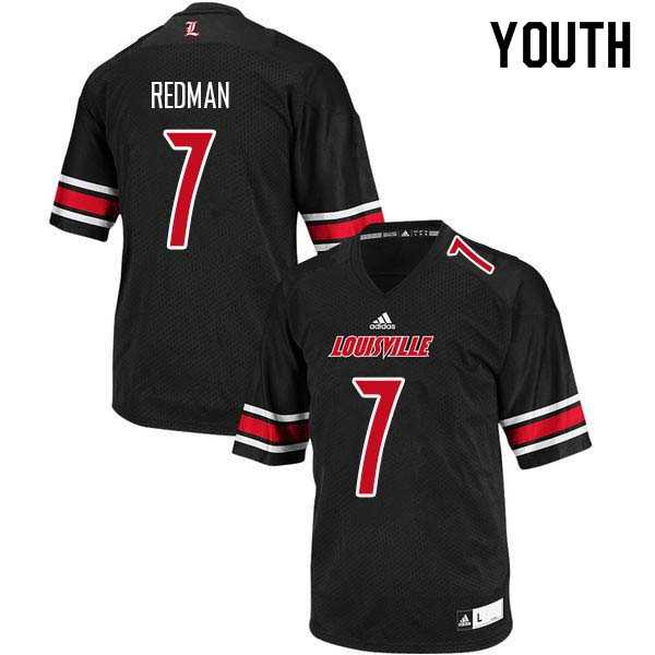 Youth Louisville Cardinals #7 Chris Redman College Football Jerseys Sale-Black - Click Image to Close
